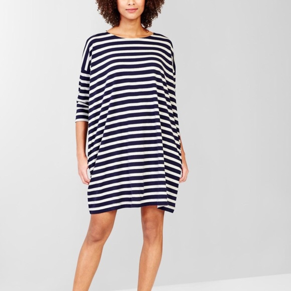 GAP Striped Knit Relaxed T-shirt Dress